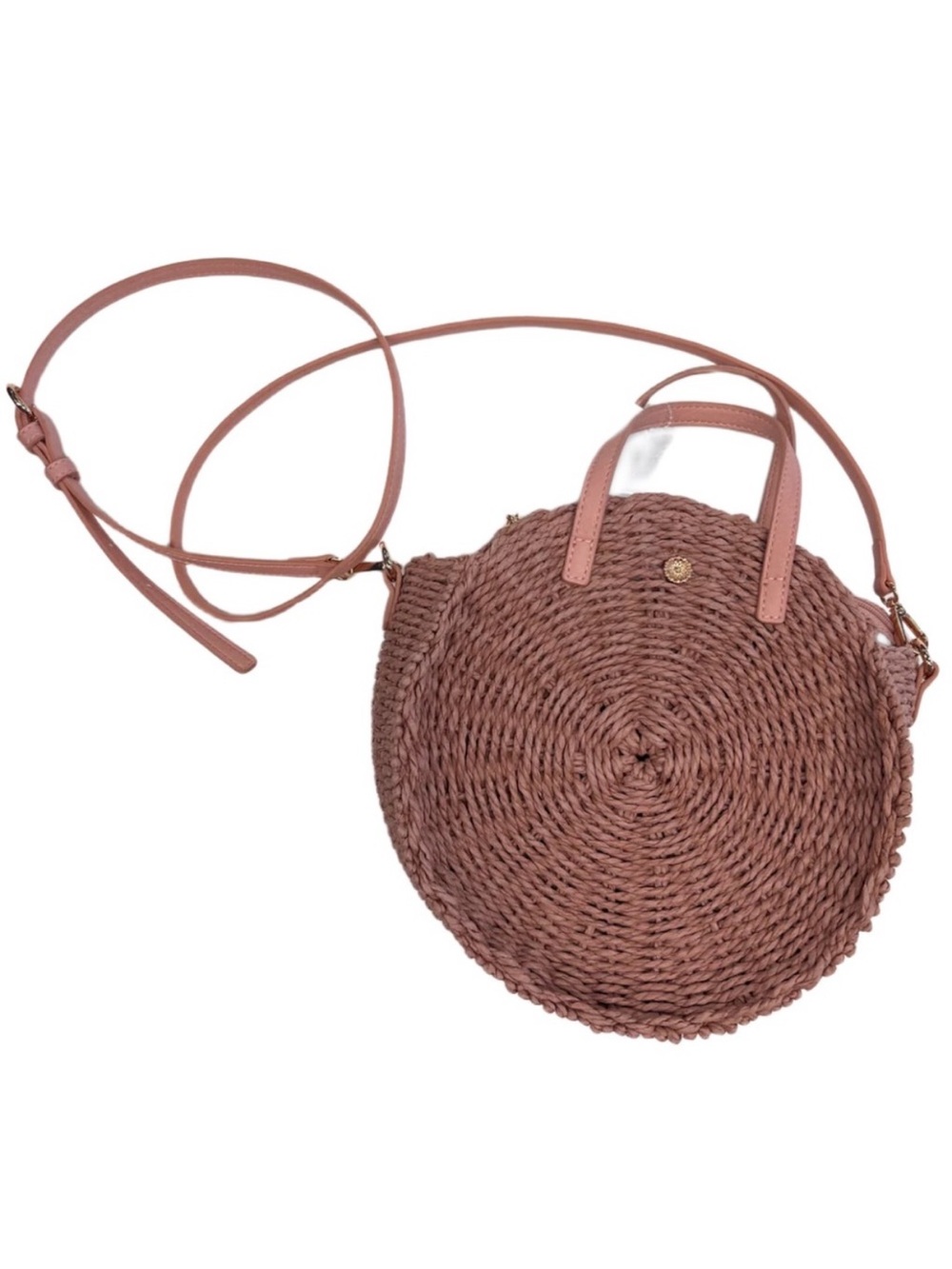 $7 if bundled LC Lauren Conrad  Blush Pink Straw Wicker Round Crossbody Handbag